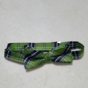 Stylish Green and Blue Plaid Kids Bow Tie